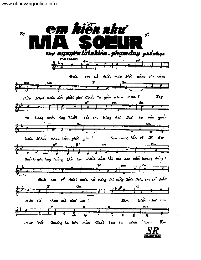 emhiennhumaso2 - [Sheet] Em hiền như Ma Soeur - thơ: Nguyễn Tất Nhiên, nhạc: Phạm Duy