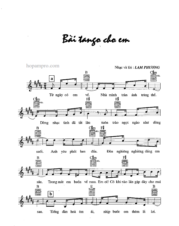 baitangochoem - [Sheet] Bài Tango cho em - Lam Phương