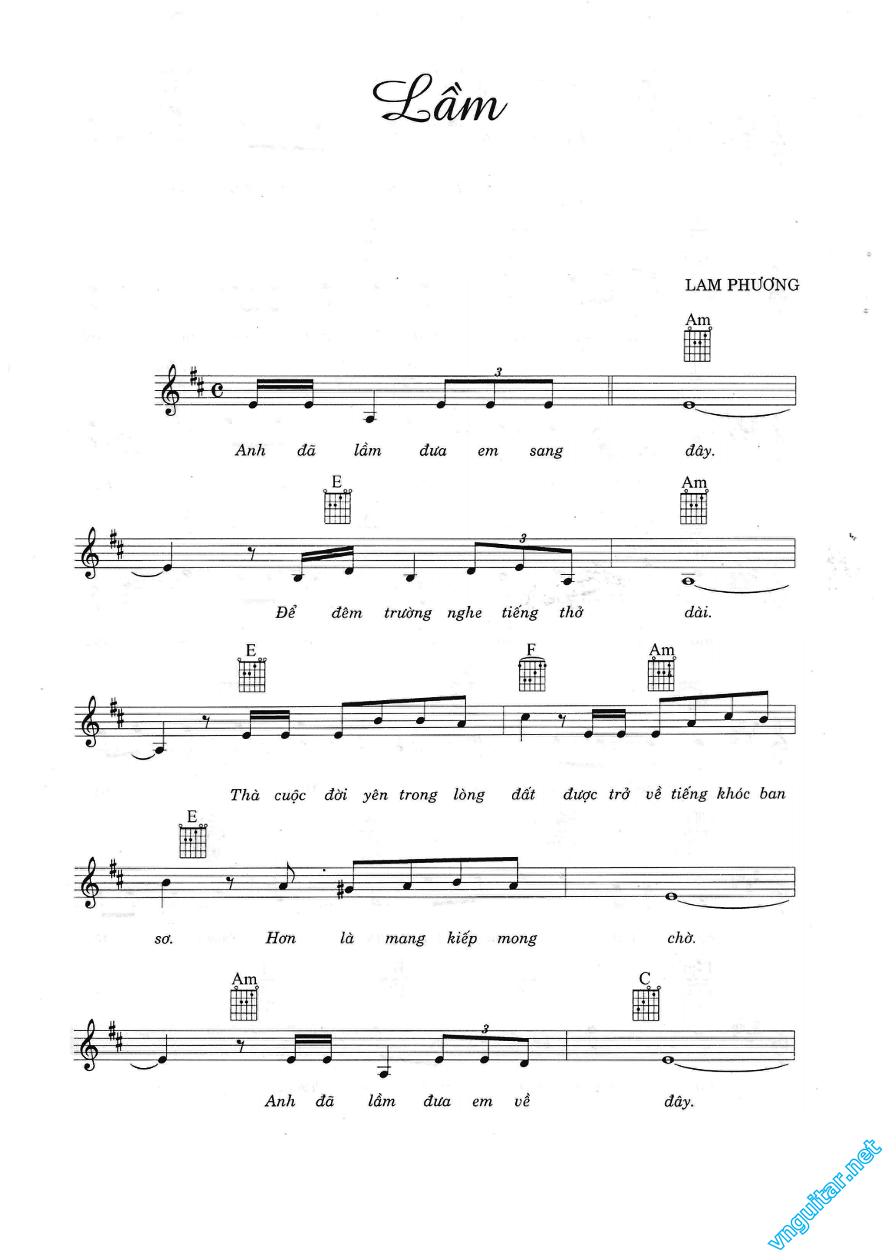 lam - [Sheet] Lầm - Lam Phương