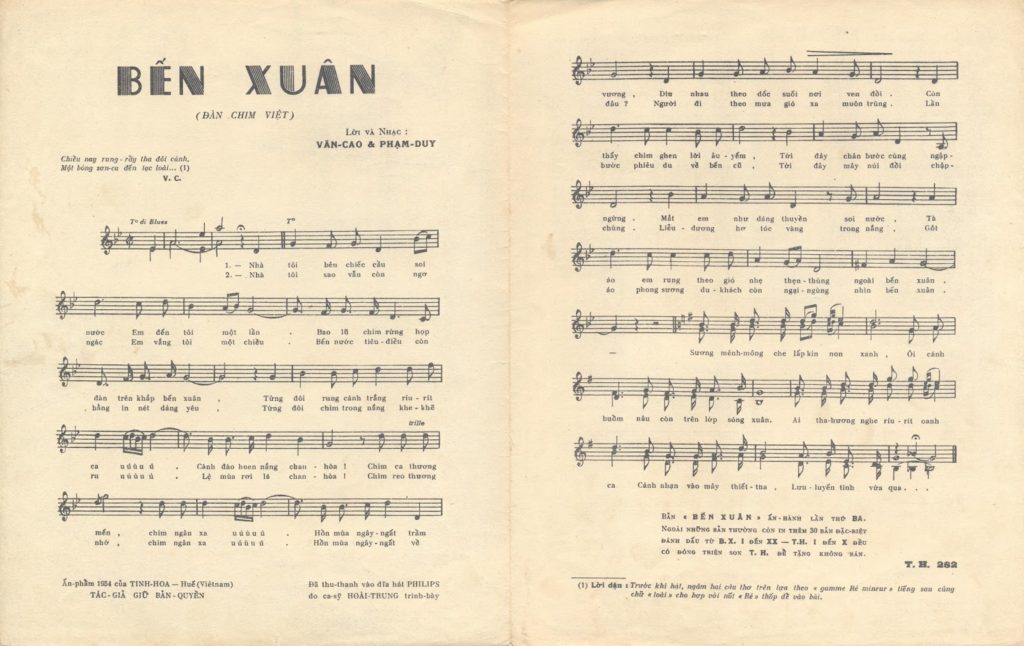 [Sheet] Bến xuân - nhạc: Văn Cao, lời: Văn Cao & Phạm Duy