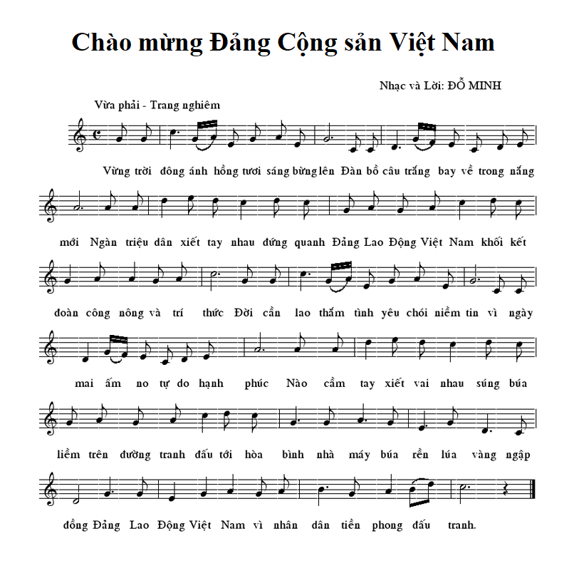 [Sheet] Chào mừng Đảng Cộng sản Việt Nam - Đỗ Minh